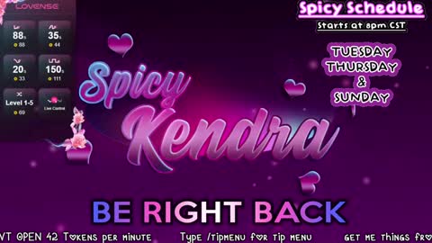 Snapshot of spicykendra chatting on 31, 1, 2025 Kendra online show from 31, 1, 2025